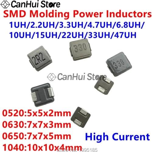 10pc SMD Molding Power Inductors 0420 0520 0630 0650 1040 1UH 2.2 3.3 4.7 6.8 UH 10UH 15UH 22UH 33UH 47UH 68UH 100UH 1R0 6R8 101