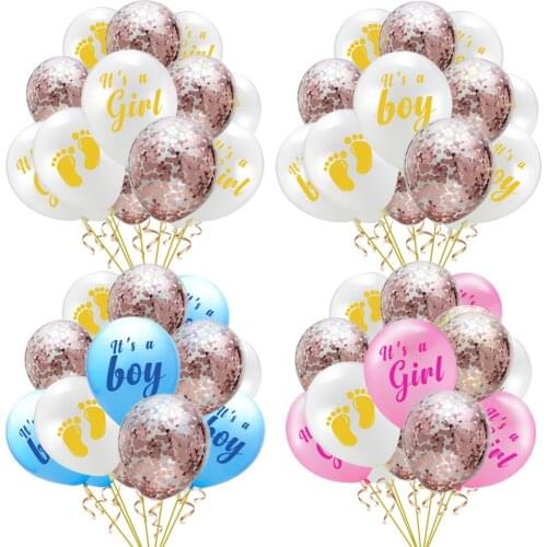 12inch Hot Selling Sex Gender Reveal Its A Boy Girl Confetti Sequin Balloon Set Childrens Day Birthday Party Decorations Kids