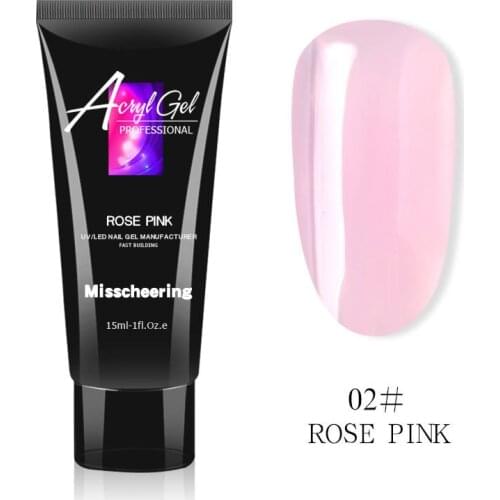 15ML gel Extension Nail Acrylic Pink White Clear Crystal UV LED Builder Gel Tips Enhancement Slip Solution Quick Extension Gel