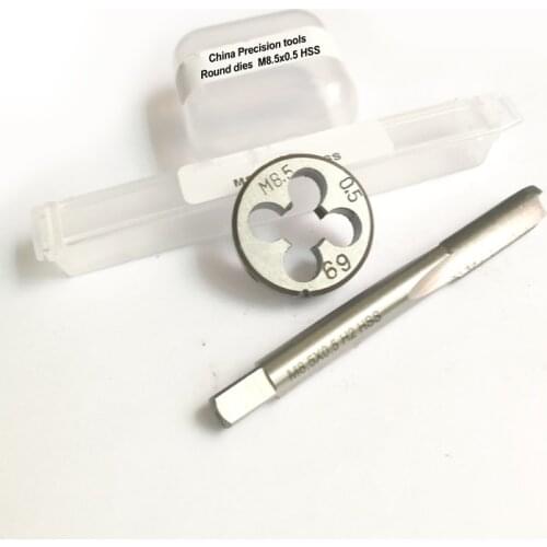 2PCS HSS Metric Screw Thread tap die set M4.5 M5.5 M6.5 M7.5 M8.5 M9.5 Machine Thread Plug hand taps Round Dies cutting tools