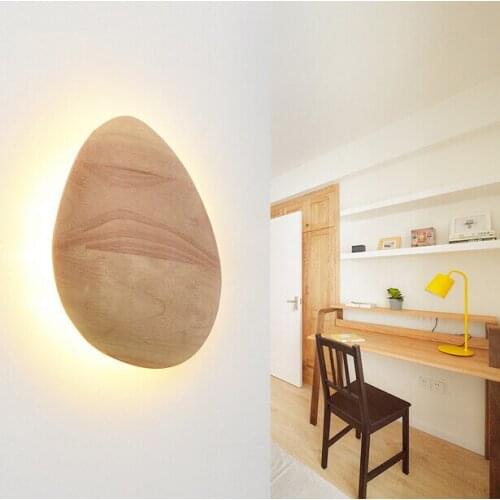 220V Modern Simple LED Bedside Wall Lamp Bedroom Creative Personality Stairs Balcony Aisle Solid Wood Wall Light Free Shipping