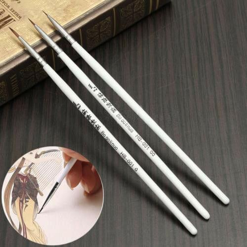 3Pcs/Set Fine Hand Painted Thin Hook Line Pen Art Supplies Drawing Art Pen Paint Brush Nylon Brush Watercolor Painting Pen