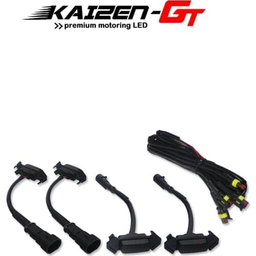 4pcs Smoked Lens Amber / White LED Front Grille Light assemblies with Wiring Harness Kit For 16-up Toyota Tacoma w/TRD Pro Grill