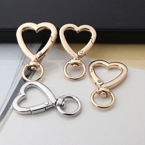 5PC Heart Shape Gold Clasp for Wallet and Bag Clasps Trigger Clips 44/41mm Snap Hooks for DIY Accessories Sewing Keychain