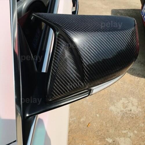ATS Real Carbon Fiber Mirror Covers for Cadillac ATSL CTS CT6 XTS Carbon Mirror Caps M LOOK Replacement Style 2014 2015 2016-UP