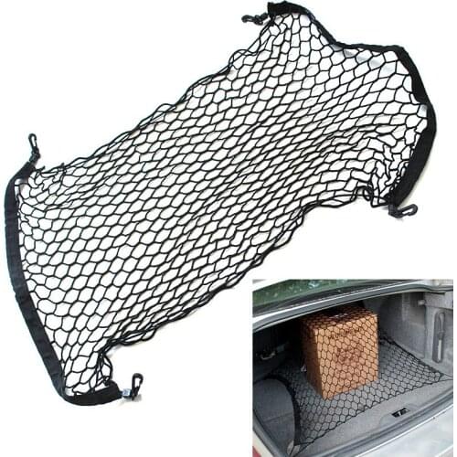 Car Trunk Organizer For Nissan Tiida Versa 2007-2019 Car Mesh Cargo Net Holder Trunk Auto Elastic Storage 4 Hooks Car Styling