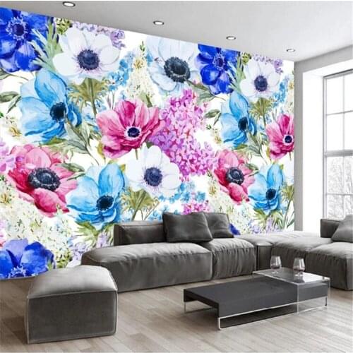 Milofi customized large 3D wallpaper mural modern minimalist flower flowers rose floral flower cluster background wall