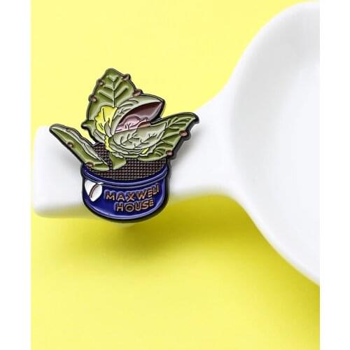The best place to grow coffee beans Enamel Brooch Fashion creative plant Lapel Pin Pocket hat shirt punk Badge Crop pins