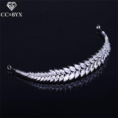 CC hairband tiaras and crowns simple design leaf crystal wedding hair accessories for bride engagement bridesmaids jewelry hg192