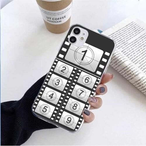 Phone Cover For iphone 11 pro 8 7 6 6s plus protective Phone Cases x xr xs max screen TPU Transparent Movie film countdown Shell