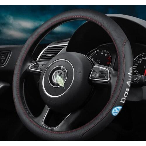 Car Steering Wheel Cover Anti-Slip for Volkswagen VW Phaeton Tiguan Vento Beetle Golf Jetta Passat Polo Logo 38cm Accessories