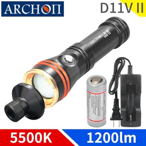 D11V II warm white diving video lights diving flashlight spot light Underwater 100m diving photography fill light HD video torch