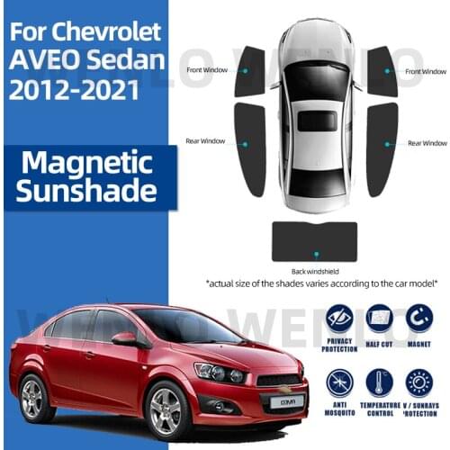 For Chevrolet AVEO Sedan 2012-2021 Front Windshield Car Sunshade Side Window Blind Sun Shade Magnetic Visor Mesh Shield Curtains