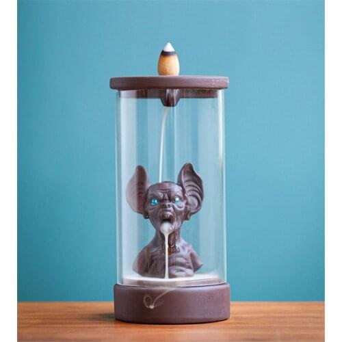 Devil / Aliens Backflow Incense Burner with 50pcs Incense Cones Ceramic Incense Burner Creative Office Home Decoration