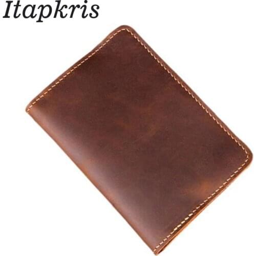 Itapkris High Quality Genuine Leather Passport Cover Retro Cowhide Business Card Holder For Man Multifunction Passport Case