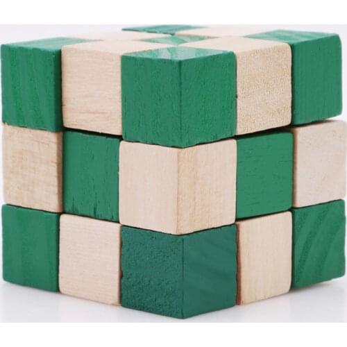 Classic Game Magic Cube Wooden Snake Ruler Magic Snake Twist Puzzle Hot Selling Challenge IQ Brain Toys