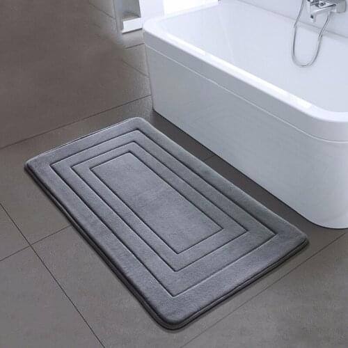 Coral velvet Bath Mat Embossing bedroom Rug Absorbent Non-slip Memory Foa floor Mats Sponge Shower Carpet