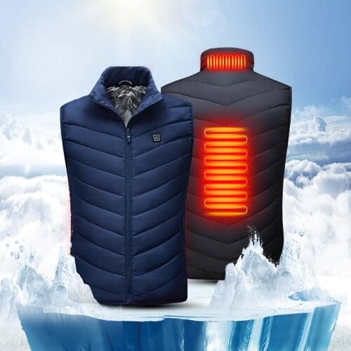 Heated Jacket Fashion Men Coat Intelligent USB Electric Heating Thermal Warm Clothes Winter Outdoor Heated Vest Sportswear