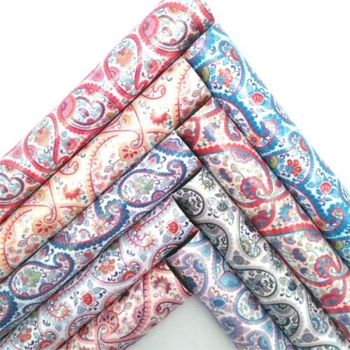 Glitterwishcome cashew Printed Synthetic Leather Faux Fabric Sheets with Felt Backing for Accessories Bows DIY 21X29CM GM2028A