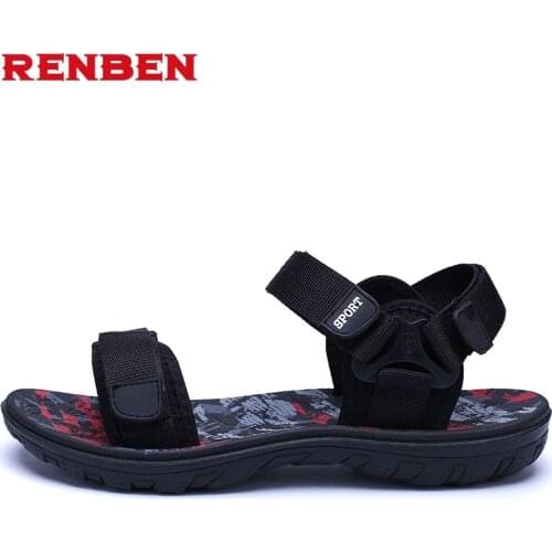 Men sandals 2018 Summer Men Black Beach Sandals high quality Unisex summer flat shoes sandalias para hombre Size