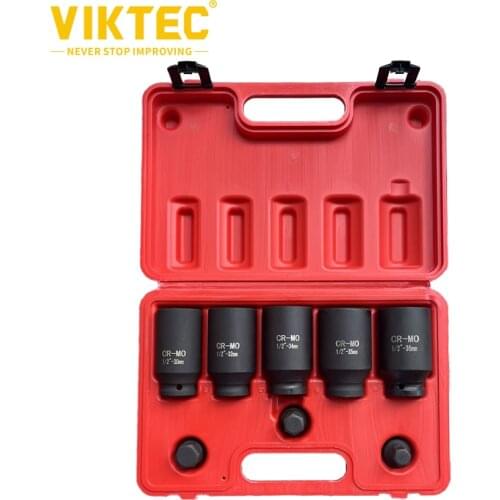 Viktec 1/2" Dr Deep Impact Hub Nut Socket Set 12 Point (12PT) 27mm 30mm 32mm 34mm 36mm