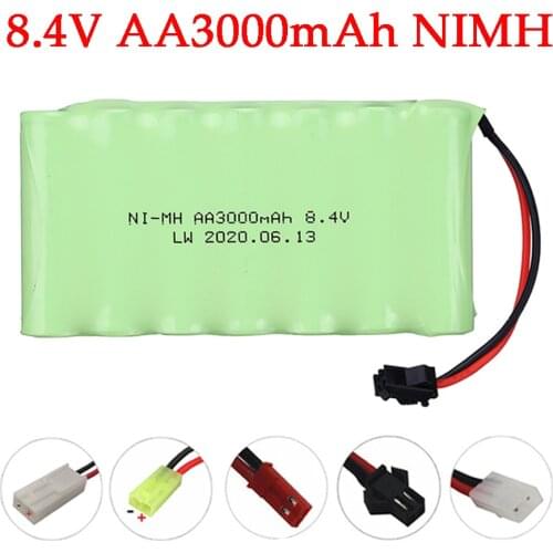8.4V Ni-MH 3000mah battery For Rc Car RC Tanks RC Trains RC Robot RC Boat RC Gun Toys Parts Ni-MH AA 8.4v Rechargeable Battery
