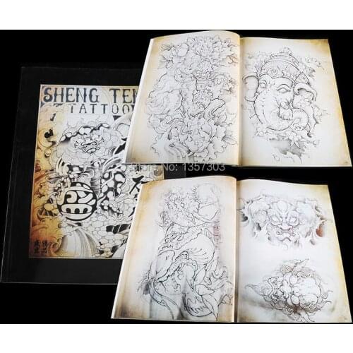 Newest-Japanese-Traditional-TOP-Tattoo-Flash-Book-Buddha-Ganesh-KOI-Hannya A4 43Pages