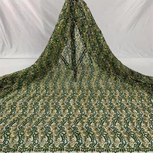 New Design African Lace Fabric Wholesale French Lace Fabric High Quality Nigerian mesh Sequins Lace Fabric CD-200