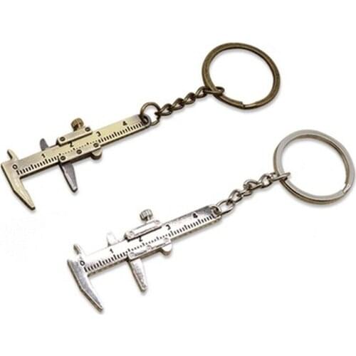 New Simple Keychain Key Pendant Vernier Caliper Keychain Creative Cute Zinc Alloy Key Chain Holiday Gift Pendant