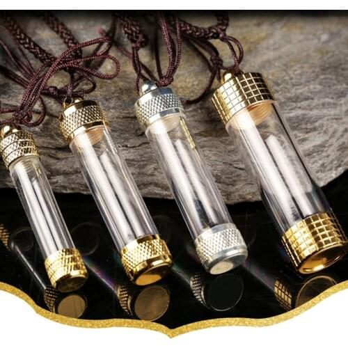 Gothic Blood vial necklace for couple lovers men women transparent glass bottle necklace be opened
