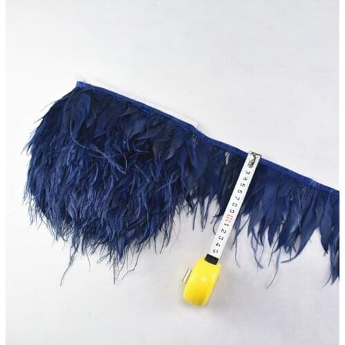 1meters Navy ostrich feathers goose feathers ribbonTrims feather crafts skirt carnival costume feather wedding decoration Plumes