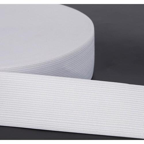 5yards 0.6-5cm White Flat Elastic Bands Spandex Ribbon Rubber Band Nylon Stretch Cord for DIY Crafts Trousers Sewing Accessories