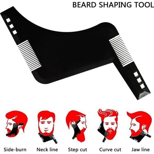 Men Beard Shaping Styling Template Comb Double-Sided Beard Comb Barber Shaver Razor Hair Remover Trimmer Symmetry Line Trimming