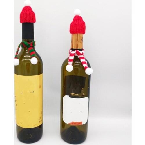 10PCS Knitted Small Christmas Hat Santa Claus Cap Cute Christmas Hats Headdress Party Favors DIY Handmade Accessories