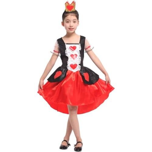 SHICAI Beautiful Heart Princess Costume Christmas Party Dress Up Items Halloween Fancy cosplay Dress child costume Free Shipping
