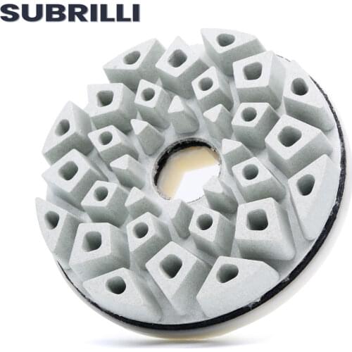 SUBRILLI 4 Inch Snail Lock Edge Polishing Pad 100mm Edge Grinding Wheel Granite Marble Stone Concrete Abrasive Disc Polish Wheel
