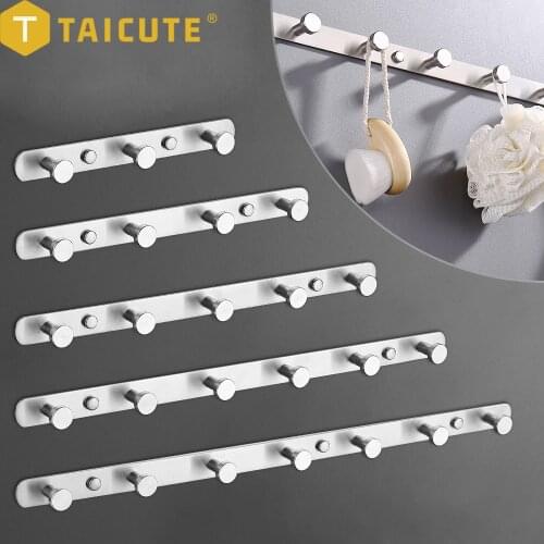 JOYFAN T Wall Mounted Bathroom Robe Hooks Heavy Duty Coat Towel Hook Rail 304 Stainless Steel Hardware Clothes Hanger, Brushed