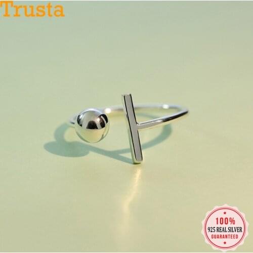 Trustdavis 100% 925 Real Sterling Silver Fashion Jewelry Beads Stick Cocktail Ring Sizable 5 6 7 Girls Kids Xmas Gift DA156