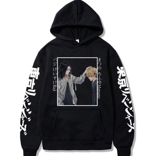 Japanese Anime Funny Tokyo Avengers Mens and Womens Cool Hoodies Tops Matsuno Chifuyu Baji Keisuke Loog Sleeve