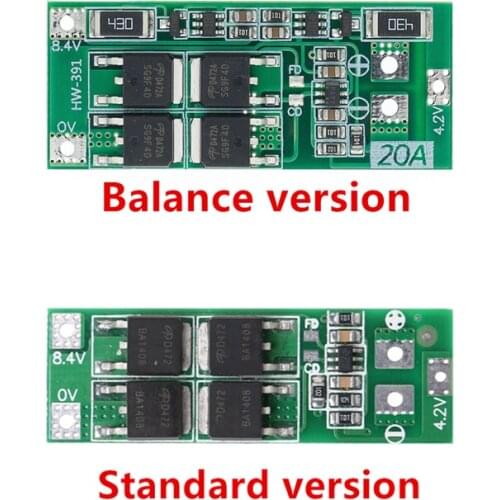 2S 20A 7.4V 8.4V 18650 Lithium battery protection board/BMS board standard/balance