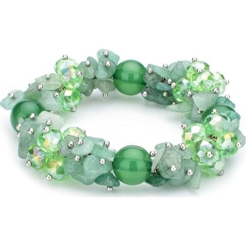 Irregular Natural Stone Strand Bracelets Gravel Charms Handmade Jewellery Women Chic Stretch Elastic Bracelet