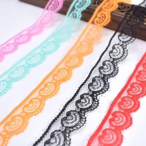 10yards beautiful white african lace fabric ribbon 22mm lace trimmings embroidered sewing DIY home Costume wedding accessories