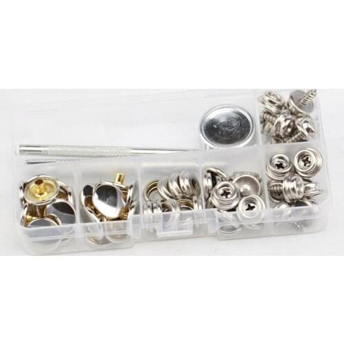 20 pieces 15mm copper stainless steel screws 201# big white buttons belt tools yacht tarpaulin self-tapping screw snap button