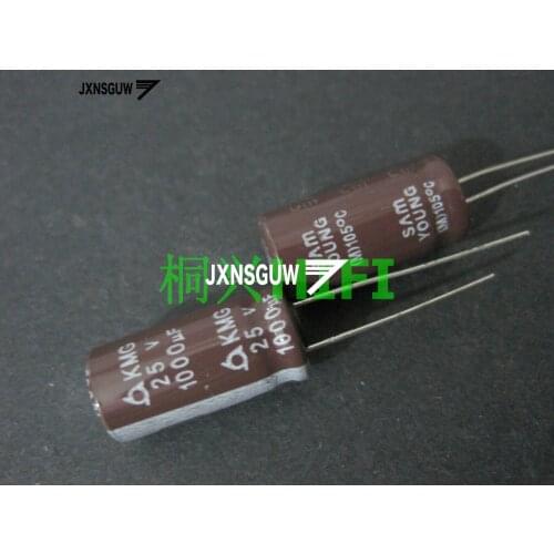 20PCS Original SAMYOUNG KMG 25V1000UF 10X20MM Brown Aluminum electrolytic capacitors 1000uF/25v 105 degrees 1000UF 25V