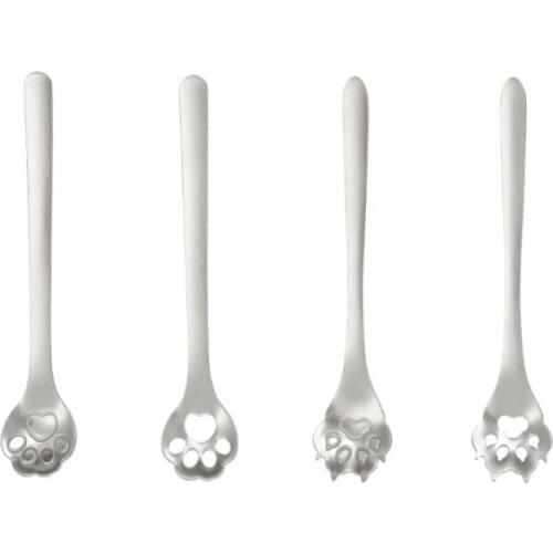 30pcs Coffee Spoon Stainless Steel Creative Cat Dog Claw Stirring Spoon Dessert Tea-spoon Birthday Gift Tableware