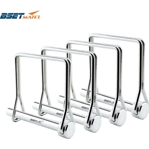 4PCS SS 316 Square Shaft Locking Lock Pin Safety Coupler Pin Retainer Farm Trailers Wagons Lawn Garden Auto Car Trailer