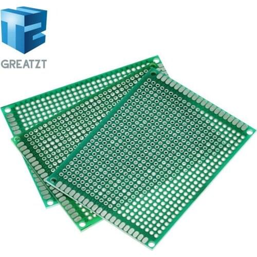 GREATZT 5PCS 6*8 6X8cm Double Side Prototype pcb Breadboard Universal Printed Circuit Board for Arduino 1.6mm 2.54mm Glass Fiber