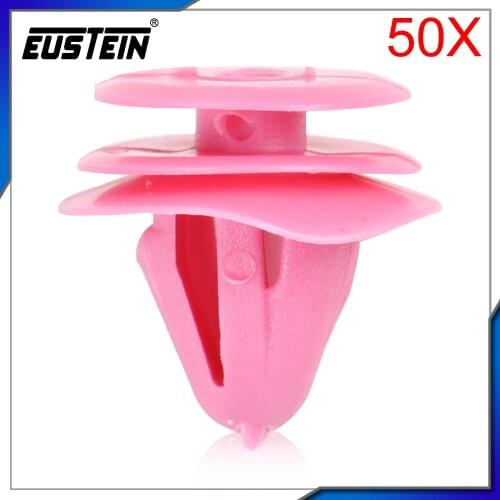 50Pcs Pink Nylon Trim Panel Fastener Rivet Retainer Clips For Hyundai Elantra Sonata Tucson Kia Optima Sportage 82315-27000 D27