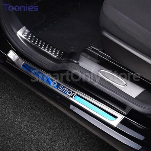 Car Door Pedal Modification Protection Board Decoration Sticker For Smart 453 Fortwo Threshold Guard Plate Styling Accessories