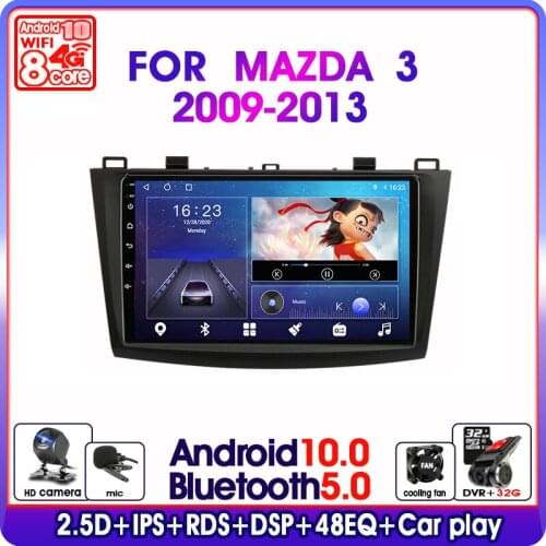 Android 10.0 2 Din Car Stereo Audio Radio for Mazda 3 2009-2013 Multimedia Video Touch Screen Player 4G Wifi Speaker MP5 DVD 9"